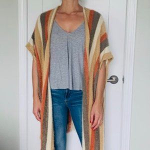 Striped short-sleeve duster